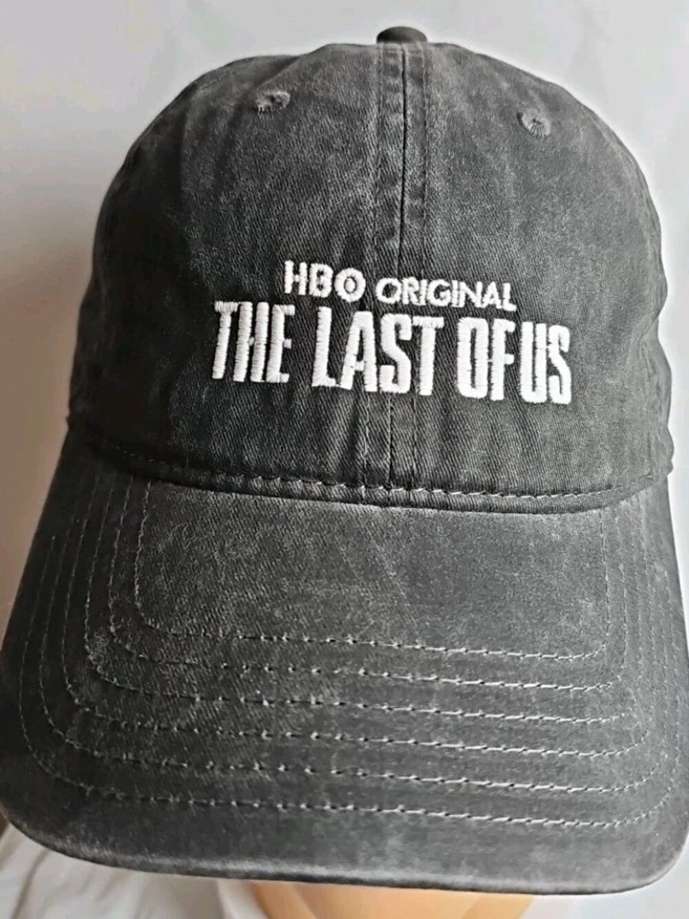 The Last Of Us Black Strap Back Dad Hat Cap Distressed HBO Original Naughty Dog